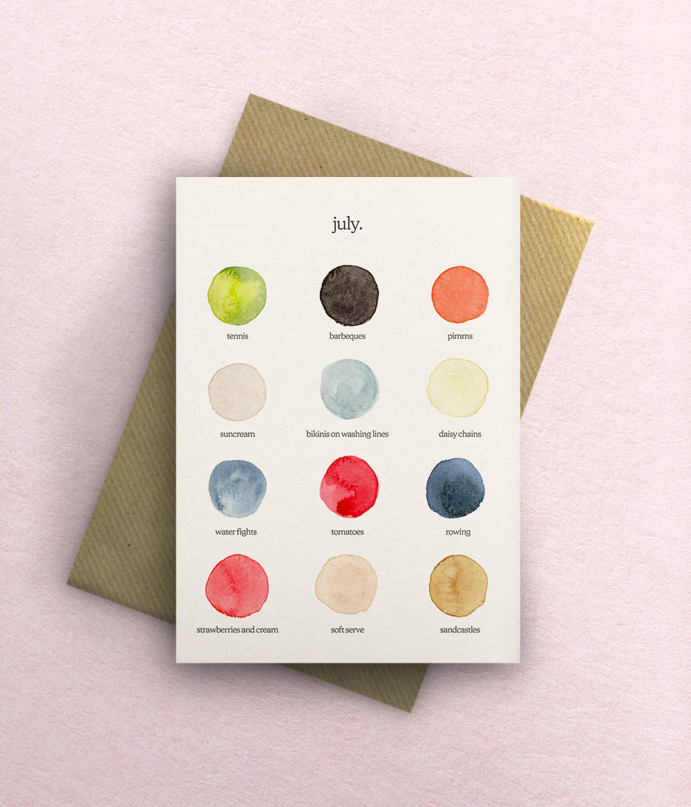 The Colours of July Card – bytillyillustration