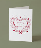 Sending Love Festive Foliage - Watercolour Christmas Card