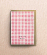 Pink Gingham With Love Card