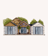 Custom Watercolour Wedding Venue Illustration