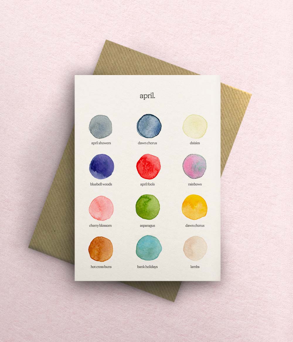 The Colours of April Card – bytillyillustration