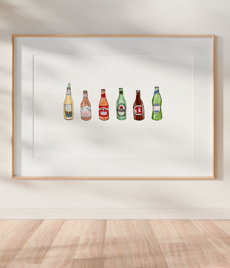 Beer Bottles Print