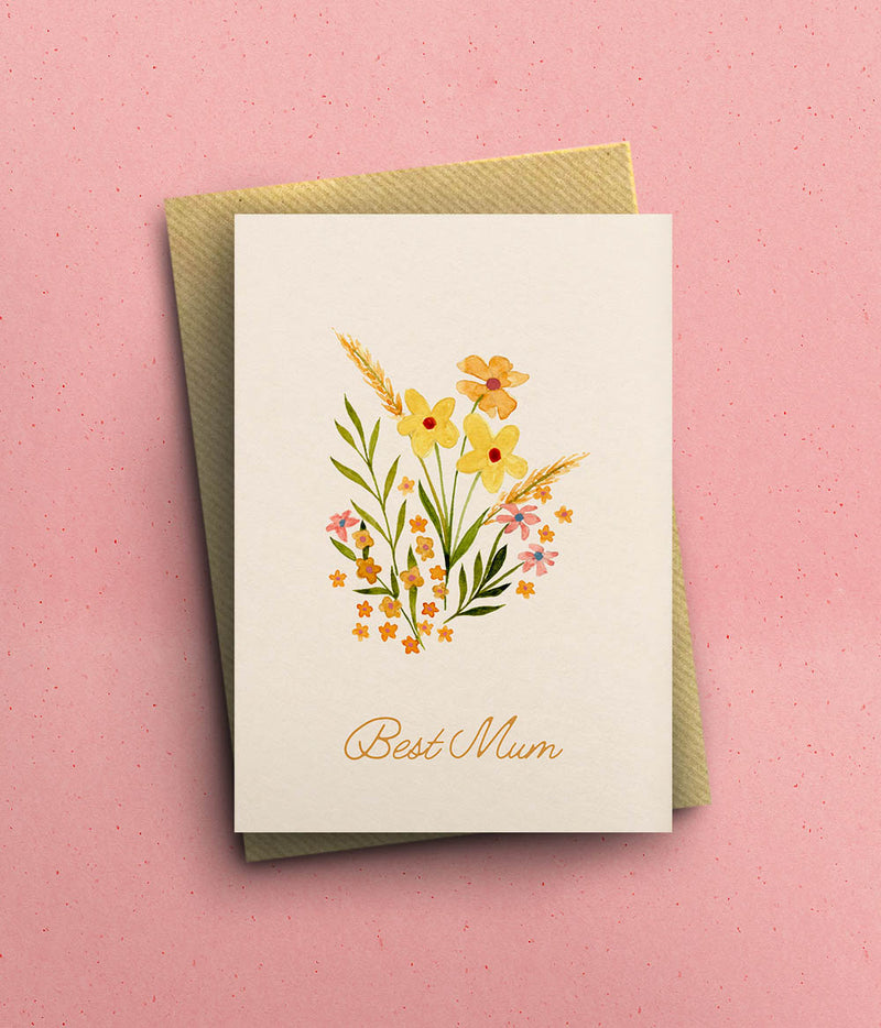 "Best Mum" Floral Mother's Day Card