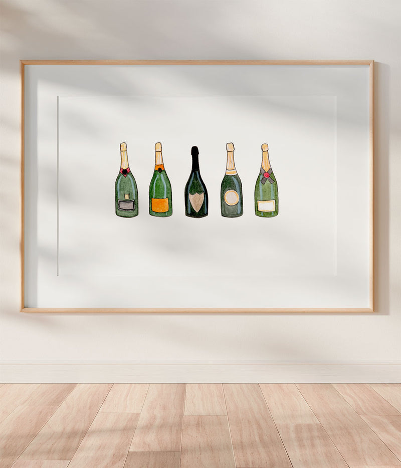 Champagne Bottles Print