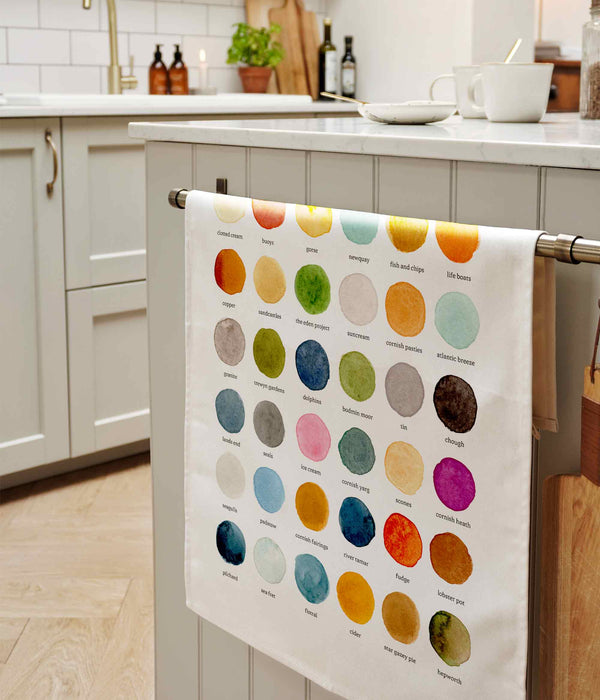 The Colours of Cornwall Cotton Tea Towel