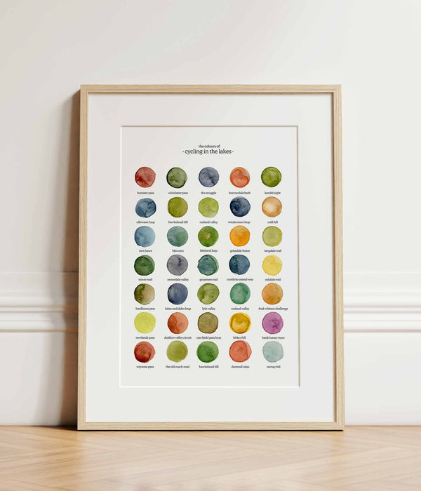 The Colours of Cycling in the Lakes Print