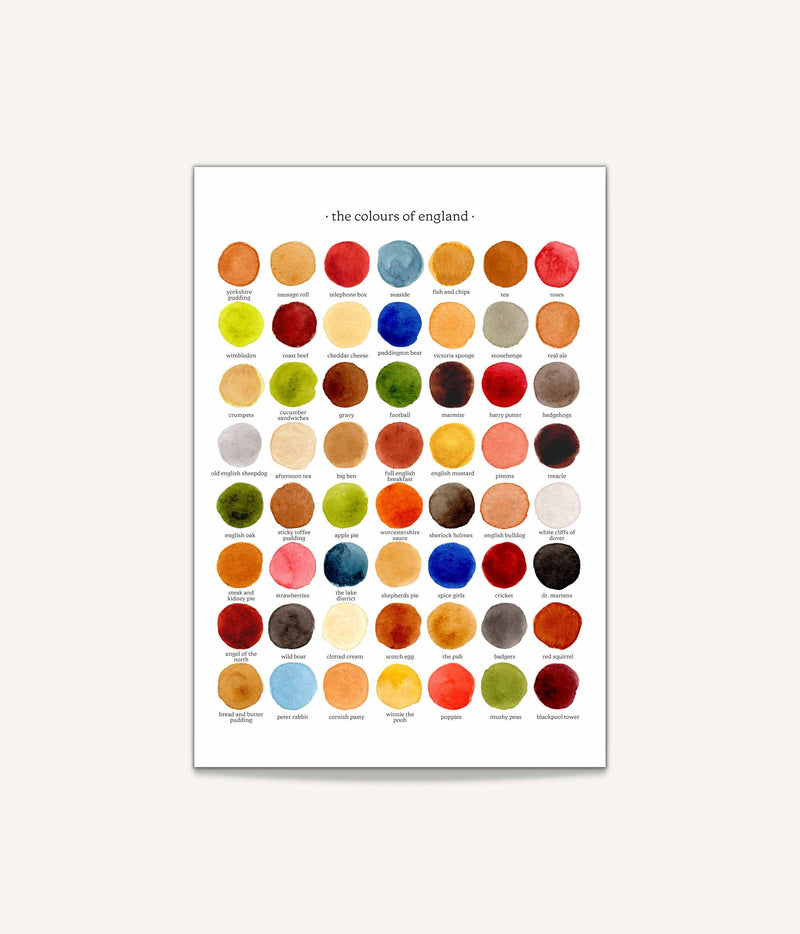Uk Numbers Colours The Colours of England Print – bytillyillustration