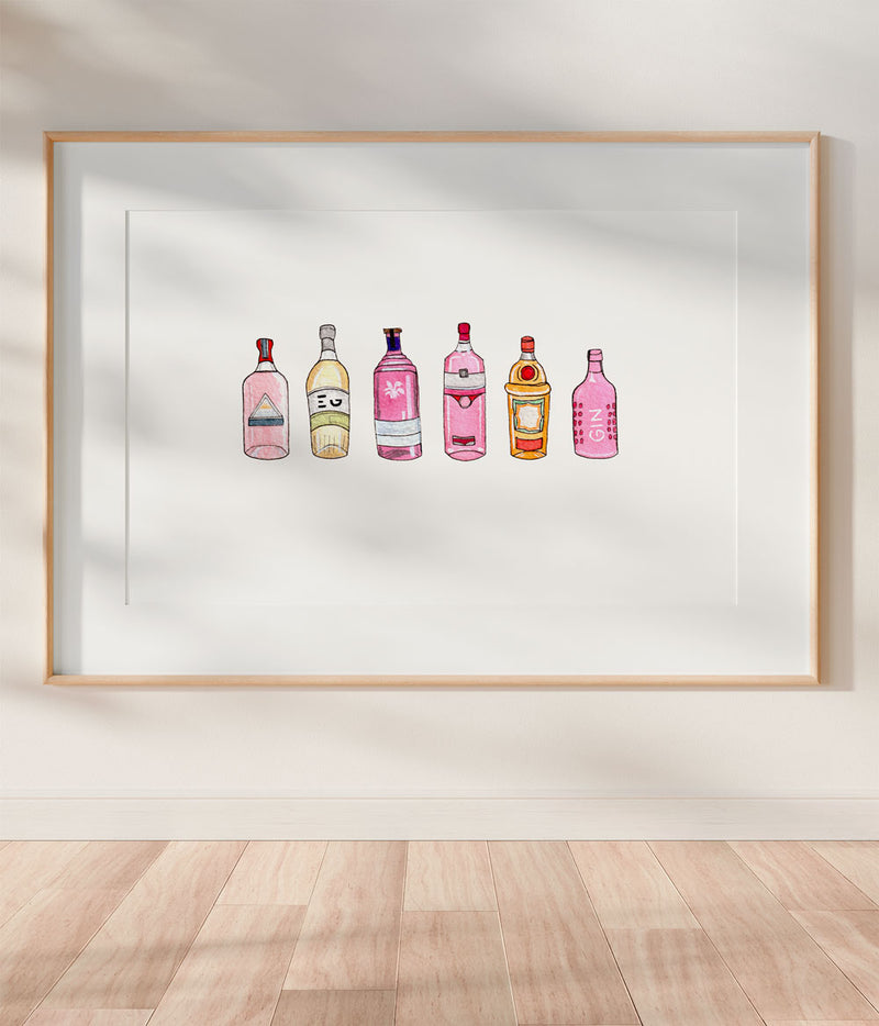 Flavoured Gin Bottles Print