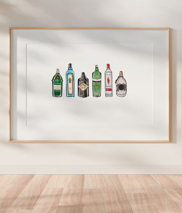 Gin Bottles Print