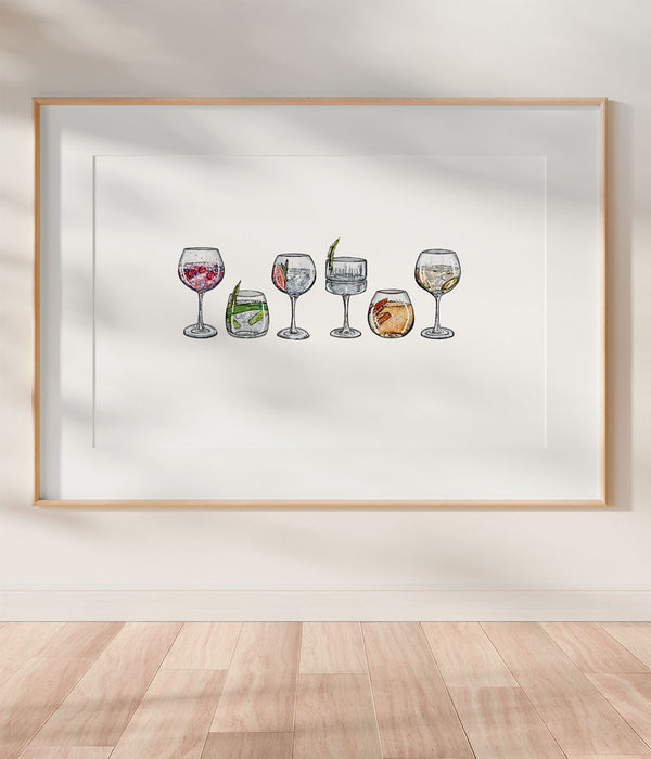 Gin Glasses Print