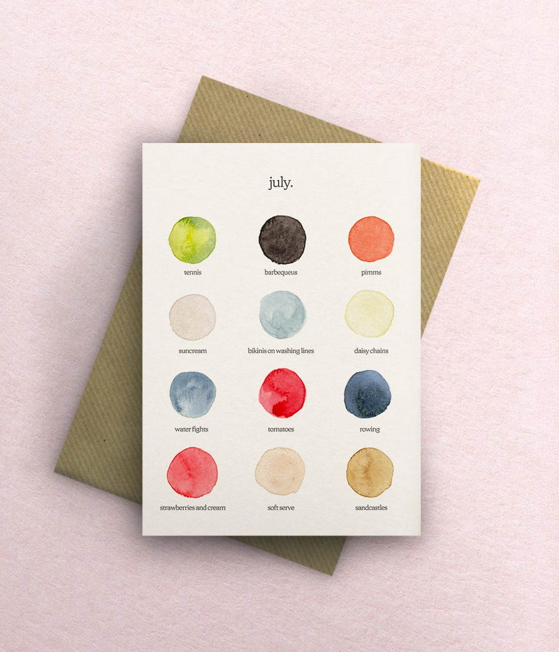 The Colours of July Card