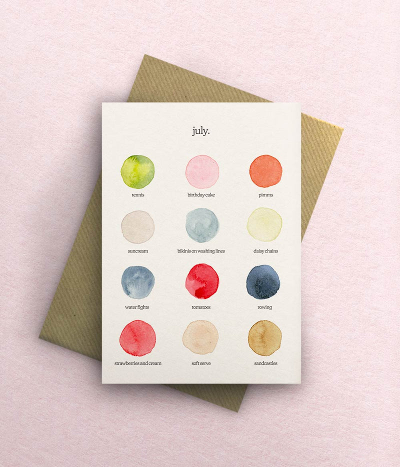 The Colours of July Card