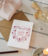 "Love You" Heart Valentine's Card