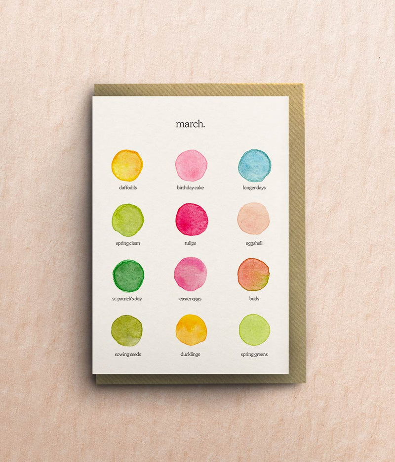 The Colours of March Card