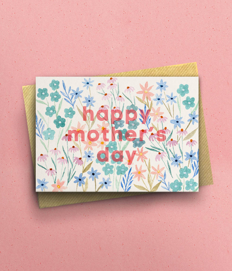 Blue Floral Mother's Day Card