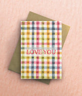 Multi-Coloured Gingham Valentine's Card