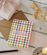 Multi-Coloured Gingham Valentine's Card