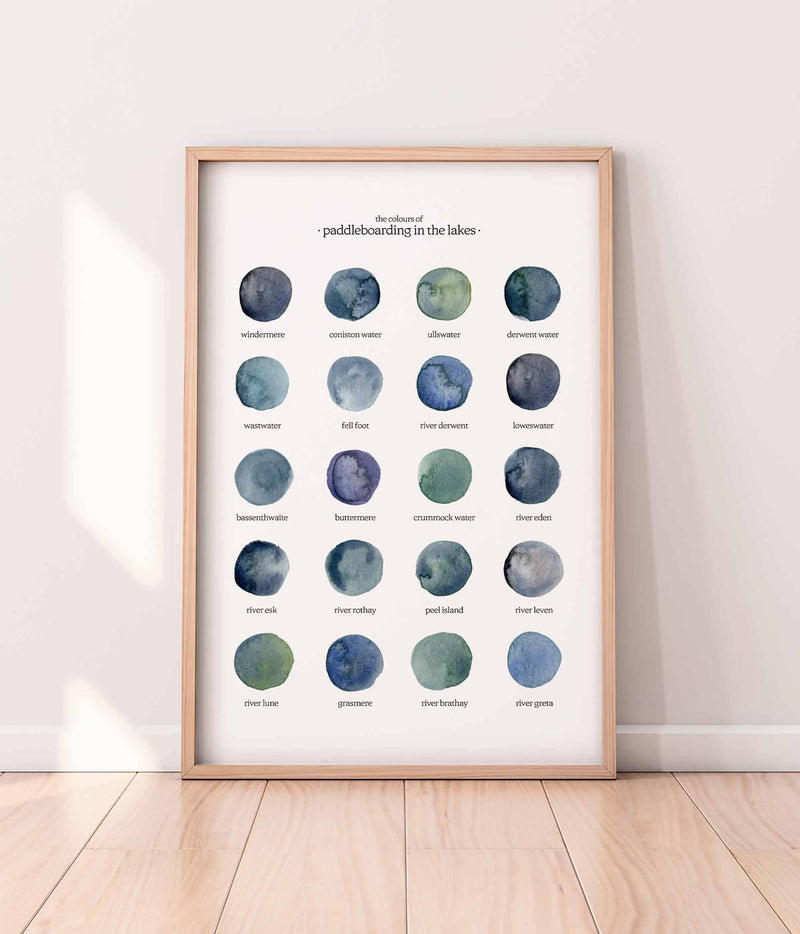 The Colours of Paddleboarding in the Lakes Print