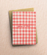 Red Gingham You + Me Card