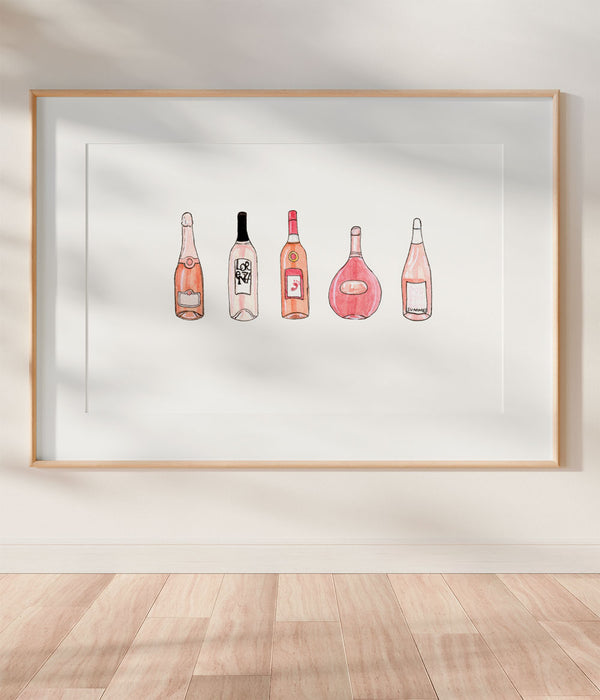 Rosé Bottles Print