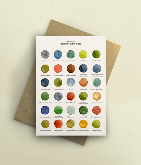 The Colours of Running in the Lakes Card