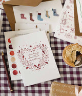 Sending Love Festive Foliage - Watercolour Christmas Card
