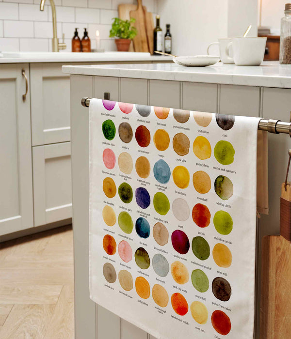 The Colours of Yorkshire Cotton Tea Towel