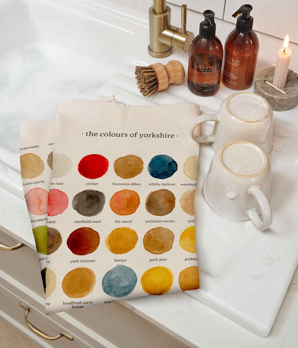 The Colours of Yorkshire Cotton Tea Towel