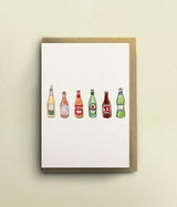 Beer Bottles Card - A6 - bytillyillustration