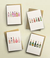 Bottle Cards Multipack - 4 Cards - bytillyillustration