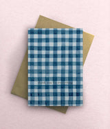 Navy Gingham Thank You Card