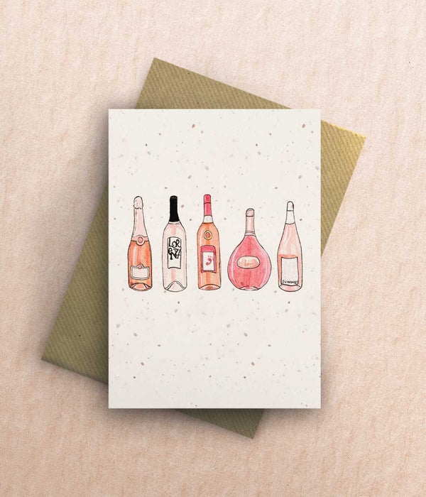 Rosé Wine Bottles Card