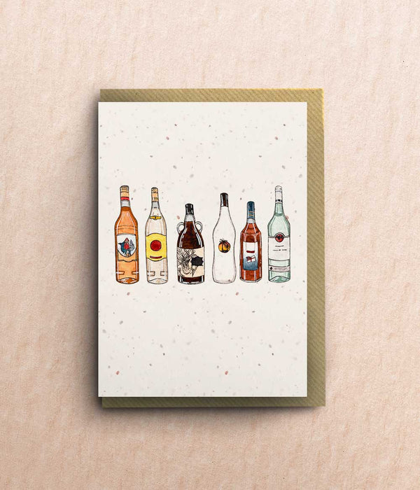 Rum Bottles Card