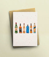 Whiskey Bottles Card