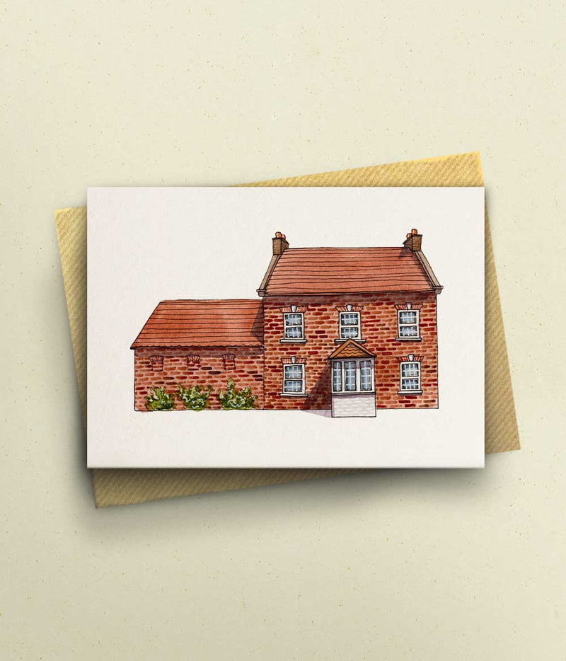 Custom Watercolour House Card - A6 - bytillyillustration