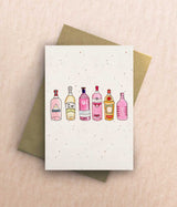 Flavoured Gin Bottles Card - A6 - bytillyillustration