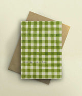 Green Gingham Sending A Hug Card - A6 - bytillyillustration