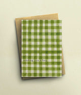 Green Gingham Sending A Hug Card - A6 - bytillyillustration