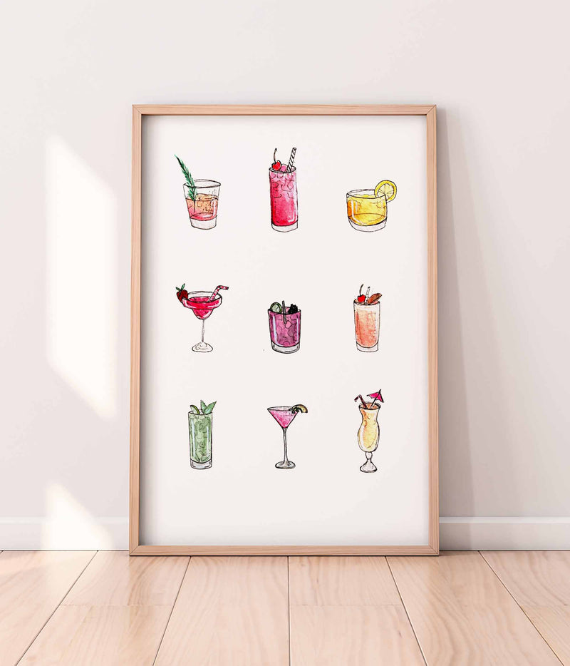 Mixed Cocktails Print - A2 - bytillyillustration