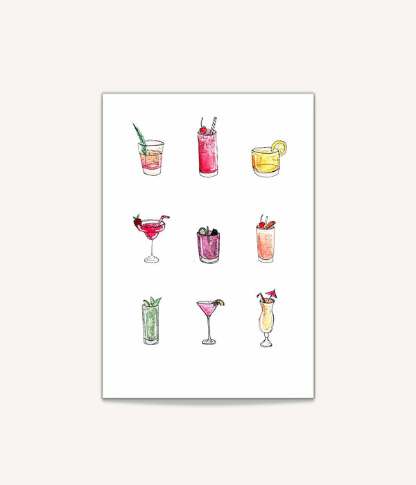 Mixed Cocktails Print - A2 - bytillyillustration